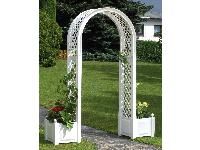 Садовая арка с ящиком для растений 37601, белая